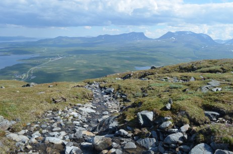view on Abisko valley and Tornetrsk lake from mount Nuolja